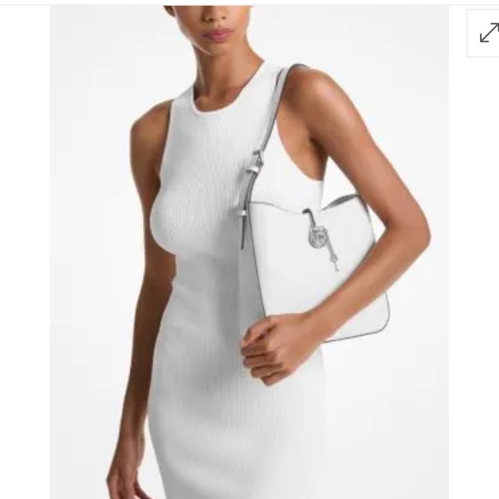 MICHAEL KORS Lyra Small Leather Shoulder Bag - White - Picture 4 of 5